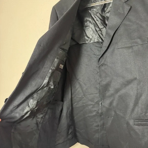 Versace Classic V2 Mens Black Blazer Jacket Wool Silk Blend Size 56 - Picture 4 of 8
